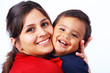 Happy Mother Hugging Son Tightly Happy Mother Hugging Son Tightly