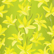 Seamless pattern with yellow lilies