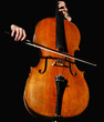 Cello on black