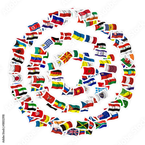 Illustration: Collection of Flags on a white background Collection of Flags on a white background