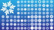 Set of 97 highly detailed complex snowflakes.