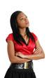 African american business woman thinking African american business woman thinking