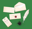 Vector illustration with envelopes and a pen