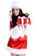 beautiful woman with holiday gift