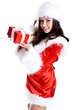 beautiful woman with holiday gift