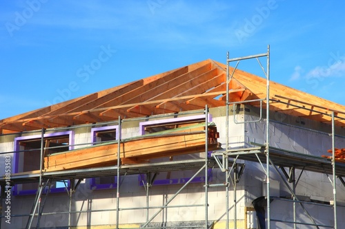 Foto: Neubau Einfamilienhaus Baugerüst Rohbau Neubau Einfamilienhaus Baugerüst Rohbau