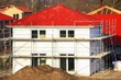 Neubau Einfamilienhaus Baugerüst Rohbau