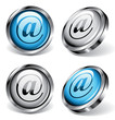 Four shiny web buttons with arobase symbols Four shiny web buttons with arobase symbols