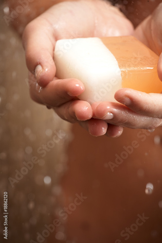 Photo: Woman in shower Woman in shower