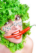portrait of a woman with chilli