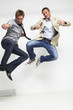 Photo: Two men jumping Two men jumping