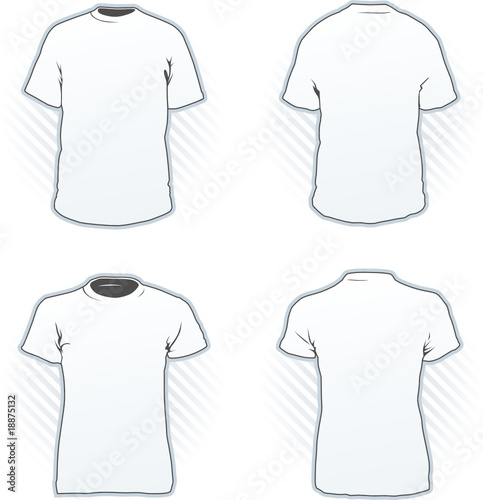 blank t shirt design template. T-shirt design template set