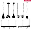 Vector silhouette set of lamps and lighting Vector silhouette set of lamps and lighting