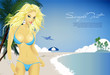 Sexy blonde on the beach. Sexy blonde on the beach.