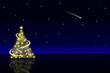christmas tree with falling star