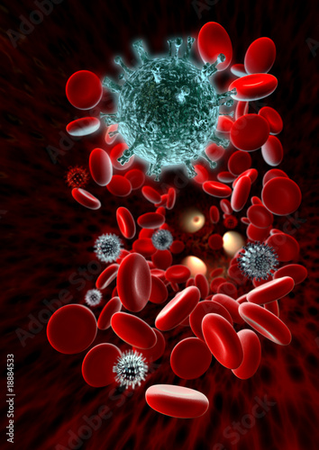 Illustration: Virus in red blood Virus in red blood