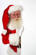santa holding banner