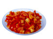 chopped pepper in the plate isolated
