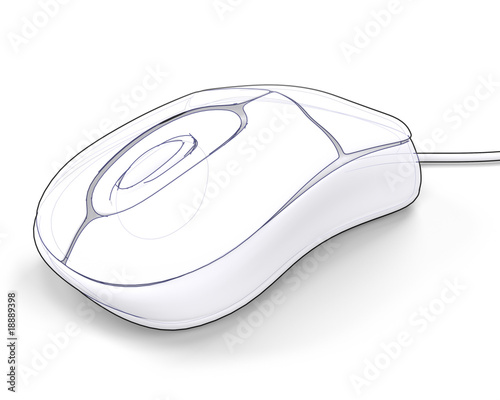 computer mouse drawing. Technical Drawing Computer