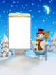 Copyspaced citylight and snowman