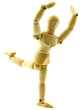 pantin articulé bois danseuse classique fond blanc