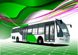 Abstract green background with bus images. Vector illustration Abstract green background with bus images. Vector illustration