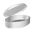 3D Schatulle oval 02 - Grau Weiss für Schmuck - freigestellt
