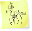 Live Jazz & Blues band on a post-it note Live Jazz & Blues band on a post-it note