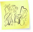 Live Jazz & Blues on a post-it note Live Jazz & Blues on a post-it note