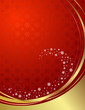 Red and gold christmas background with snowflakes.