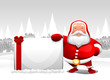 Vector: santa claus and board santa claus and board