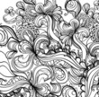 Retro psychedelic doodle background