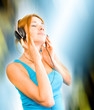 woman in headphones woman in headphones