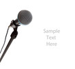 Microphone on white with copy space
