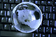 Globe on laptop keyboard