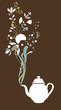 Tea pot fantasy on brown