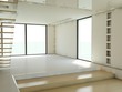 Empty apartment with white walls and staircase Empty apartment with white walls and staircase