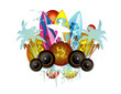 composicion de surfer en vector
