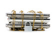 Concept of computer security with laptop and chain Concept of computer security with laptop and chain