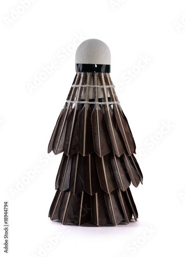 Photo: Stack of black Badminton shuttlecock over white background Stack of black Badminton shuttlecock over white background