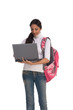 ethnic Indian College student with laptop PC