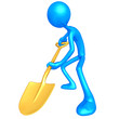 3D Character With Golden Shovel