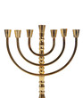 Jewish menorah on white