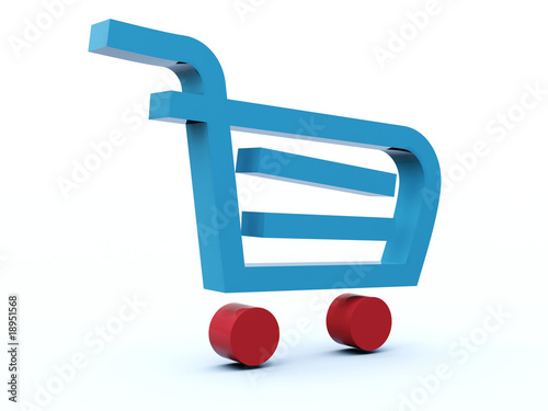 shopping cart icon. Shopping cart icon from blue
