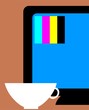 Illustration of graph in a computer monitor