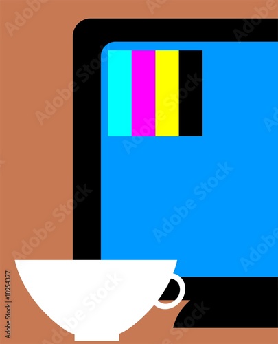 Illustration: Illustration of graph in a computer monitor Illustration of graph in a computer monitor