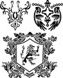 heraldic scroll and crest element heraldic scroll and crest element