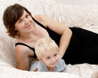 pregnant woman and little boy