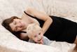 pregnant woman and little boy