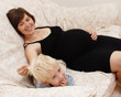 pregnant woman and little boy